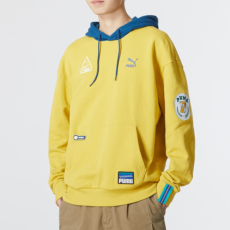 Puma Team Badge Hoodie Yellow — фото 4
