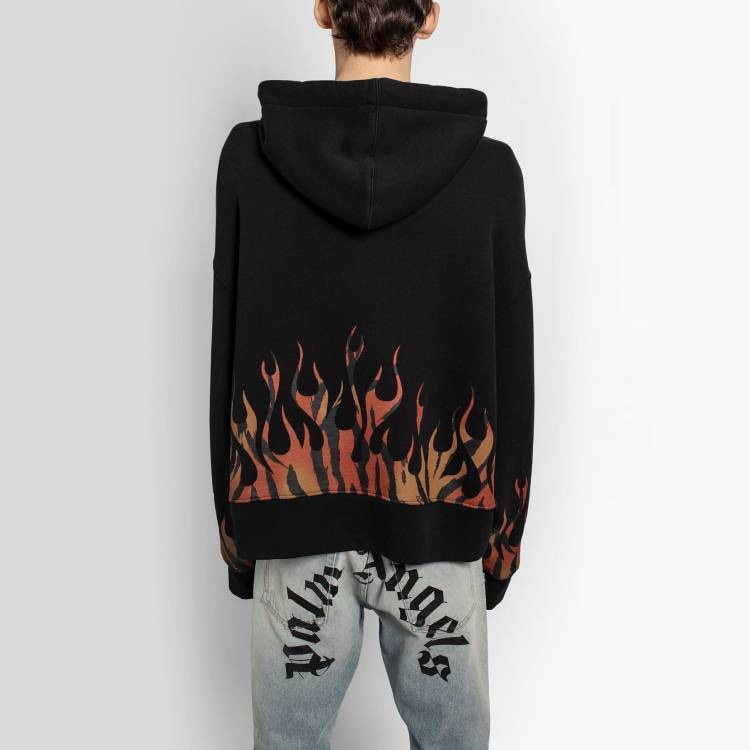 Palm Angels Tiger Flame Hoodie Black — фото 4