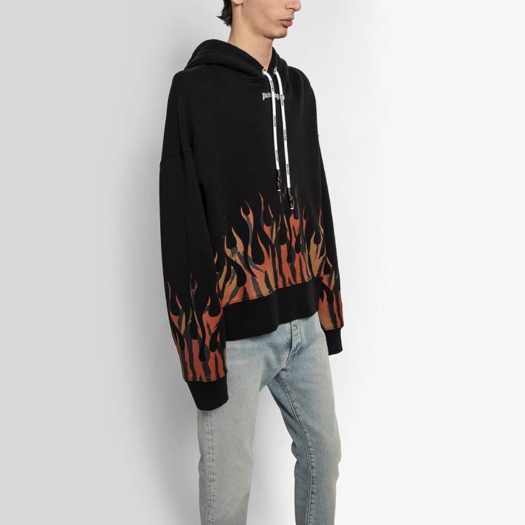 Palm Angels Tiger Flame Hoodie Black — фото 3