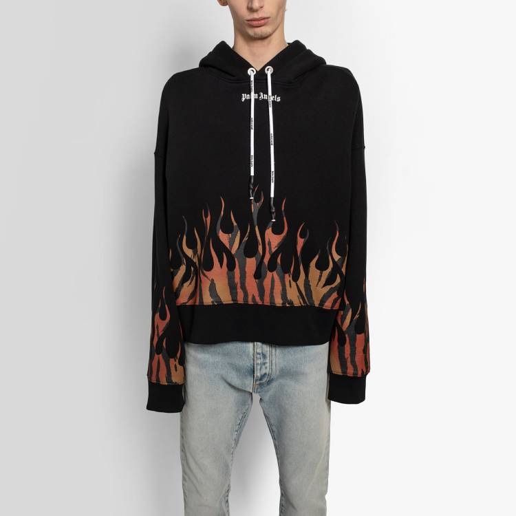 Palm Angels Tiger Flame Hoodie Black — фото 2