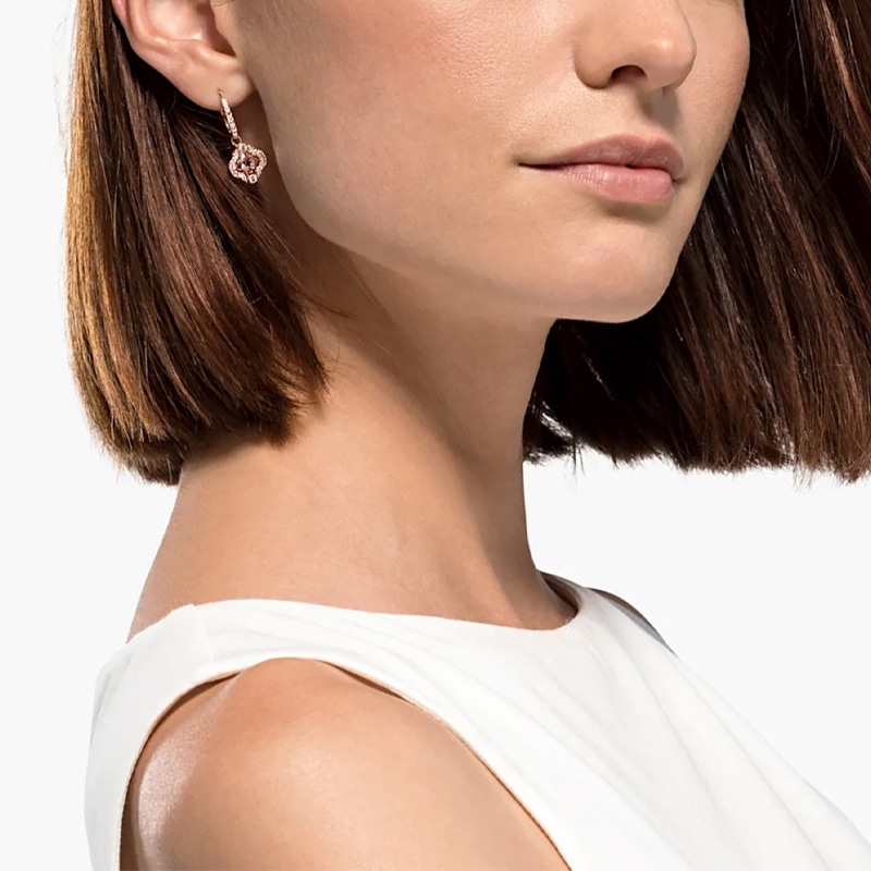 Swarovski Four Leaf Clover Rose Gold Earrings — фото 3