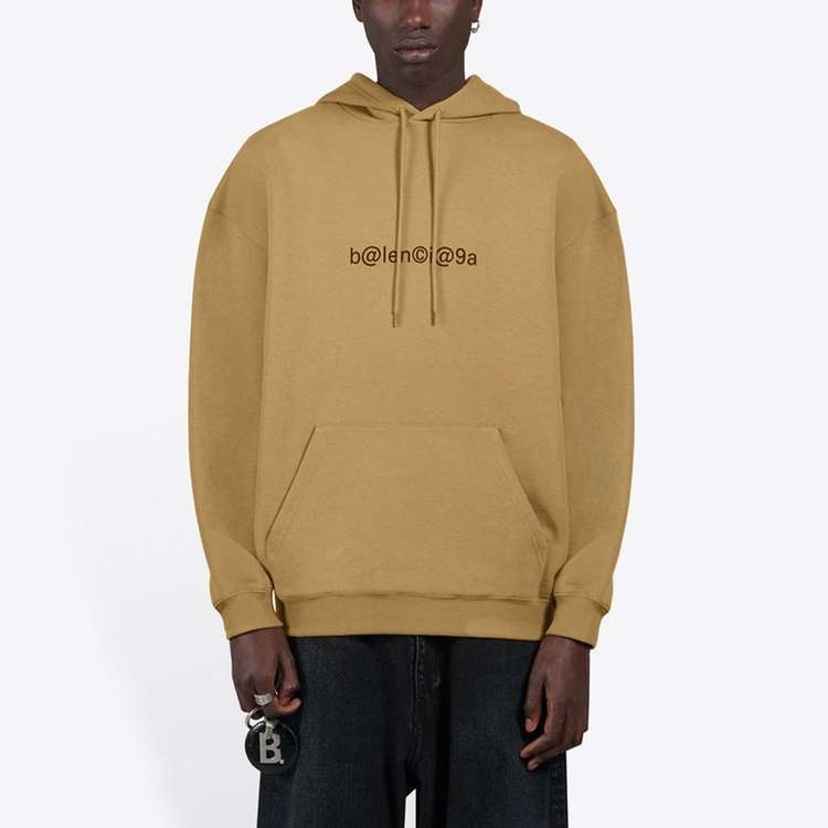 Balenciaga Logo Hoodie Khaki — фото 3