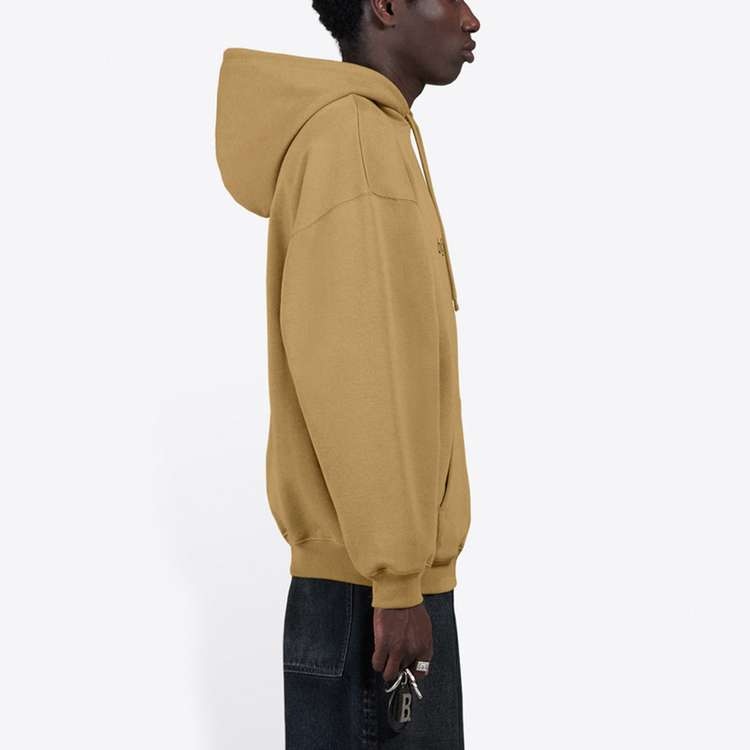 Balenciaga Logo Hoodie Khaki — фото 4