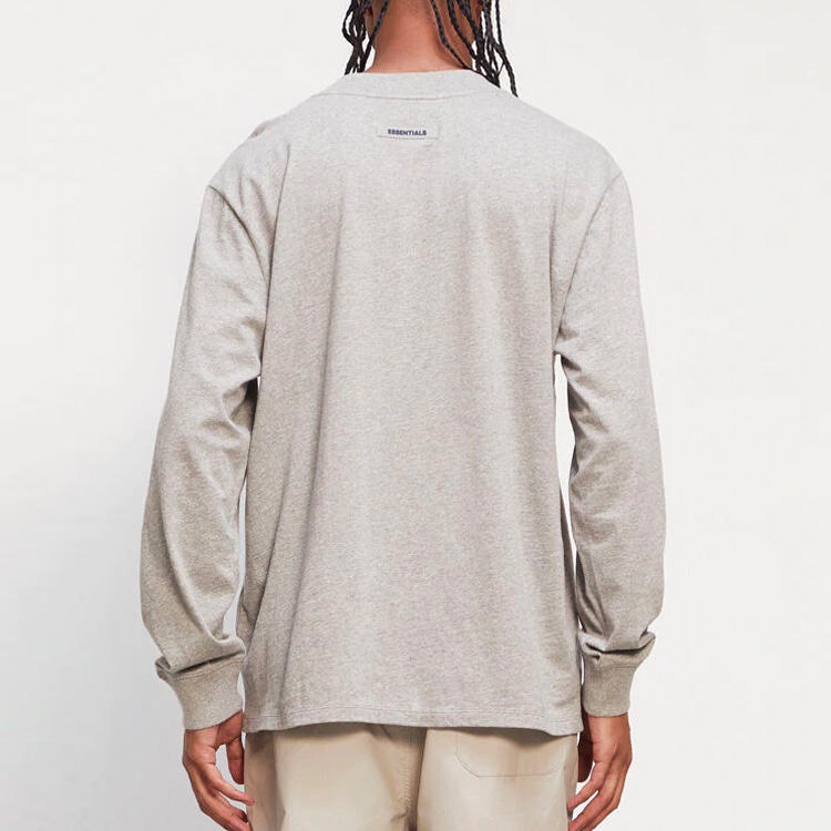 Fear Of God Essentials Long FW20 Sleeve Tee Dark Heather Oatmeal T — фото 1