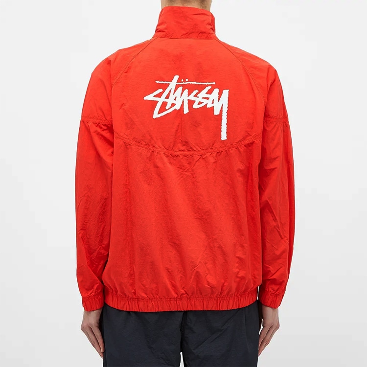 Stussy x Nike Logo Long Sleeve Jacket Red — фото 5