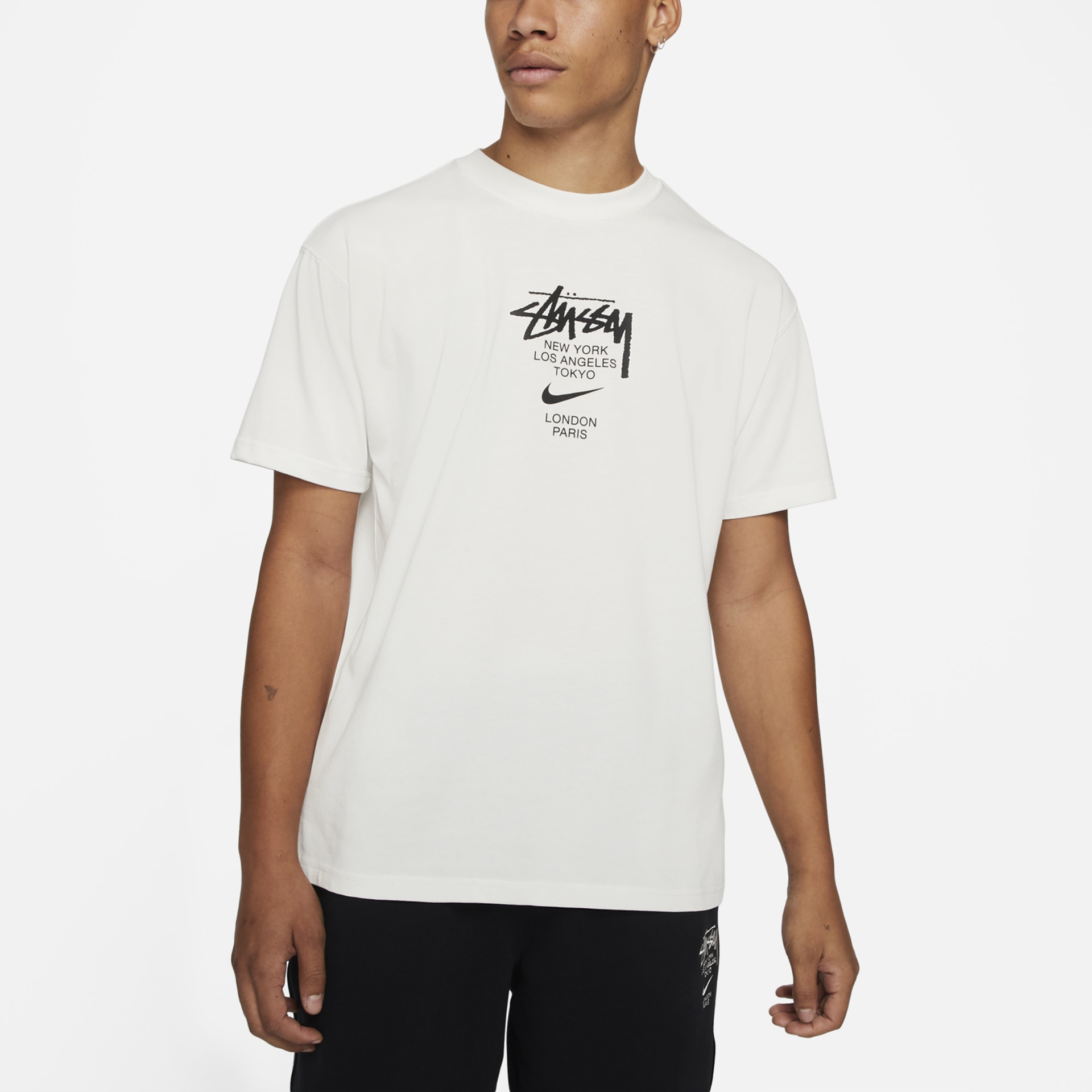 Stussy x Nike Logo T-Shirt White — фото 2