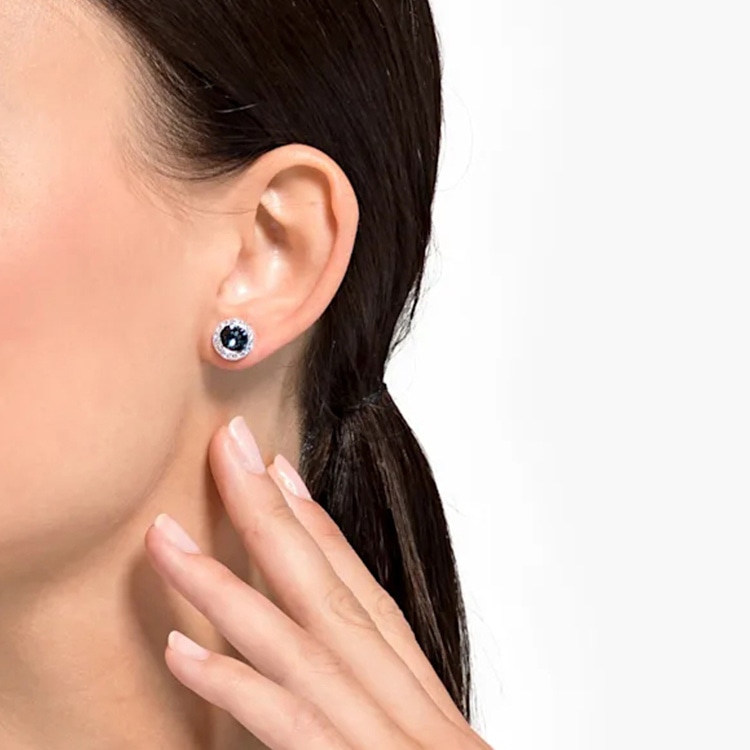 Swarovski Angelic Rhodium Earrings Blue — фото 3