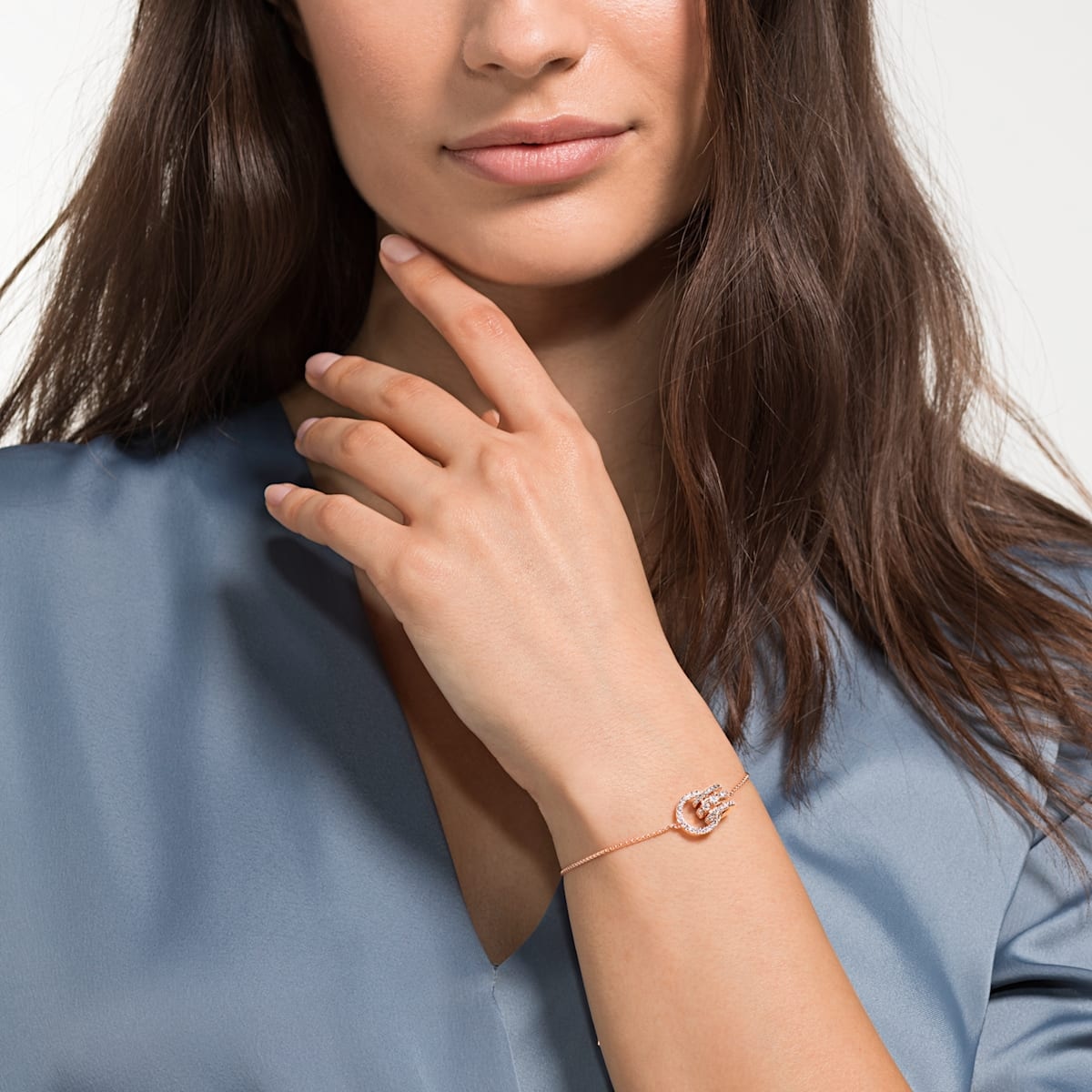 Swarovski Double Ring Bracelet Rose Gold — фото 1