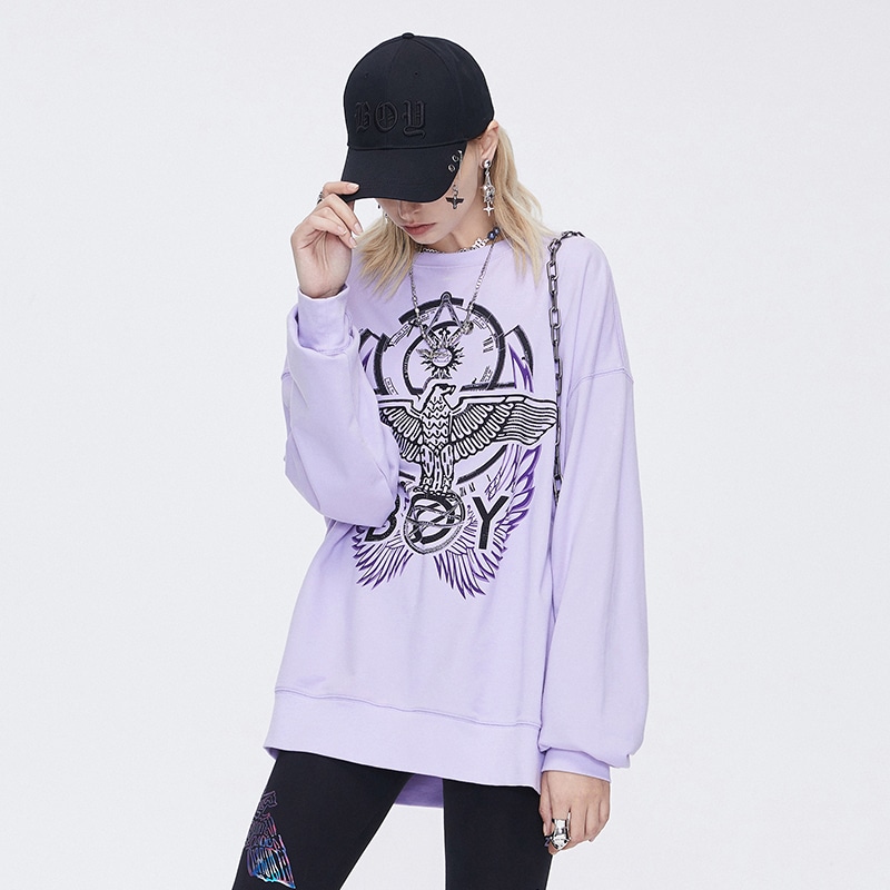Boy London SS21 Black Diamond Eagle Sweatshirt Purple — фото 2