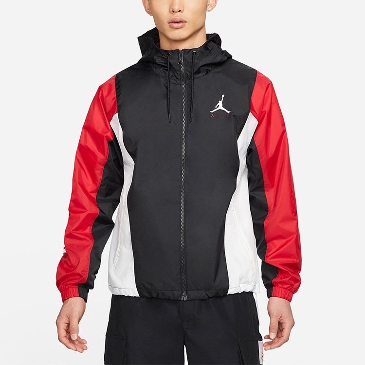 Jordan Patchwork Hoodie Jacket Black Red — фото 3