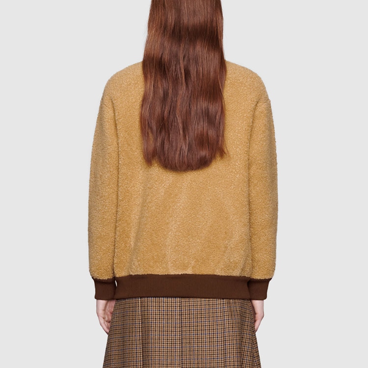 Gucci x The North Face Logo Embroidered Sweatshirt Brown — фото 4