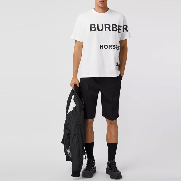 Burberry Horseferry Oversize T-Shirt White — фото 7
