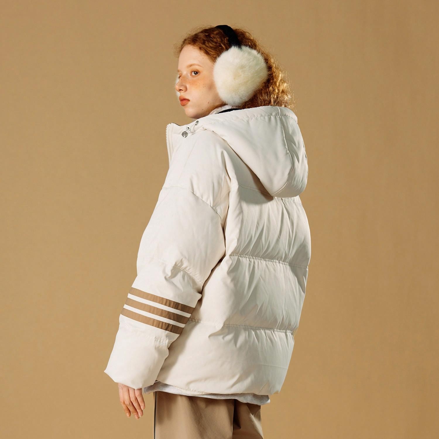 Er Basic Striped Hoodie Down Jacket — фото 6