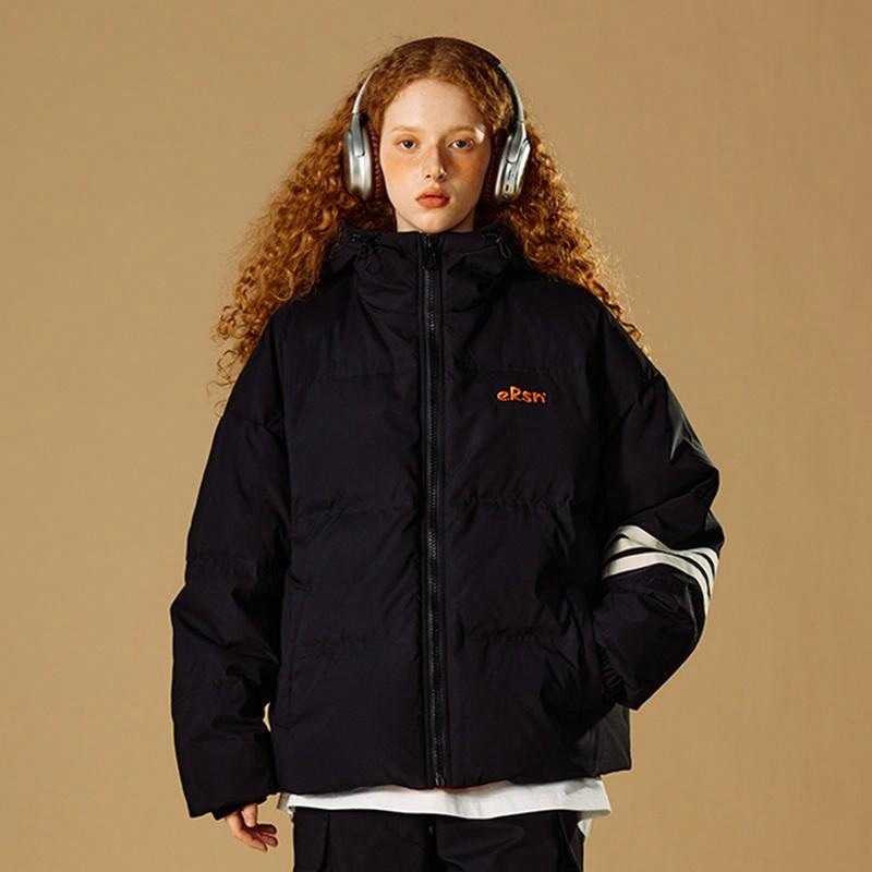Er Basic Striped Hoodie Down Jacket — фото 2