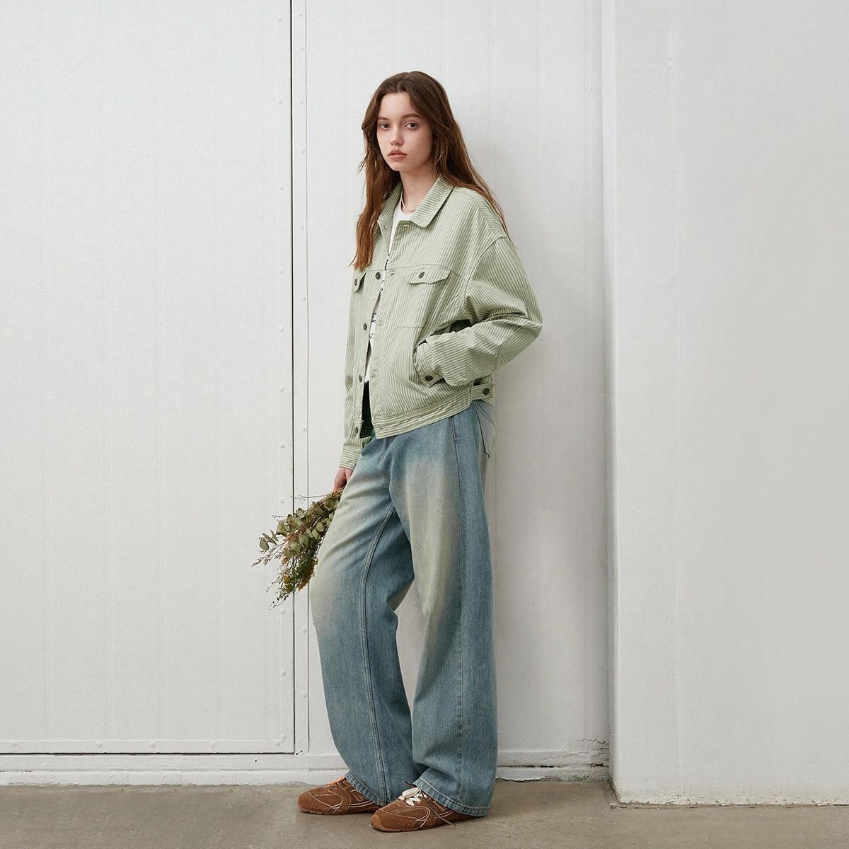 714Street Vintage Workwear Jacket Green Stripes — фото 6