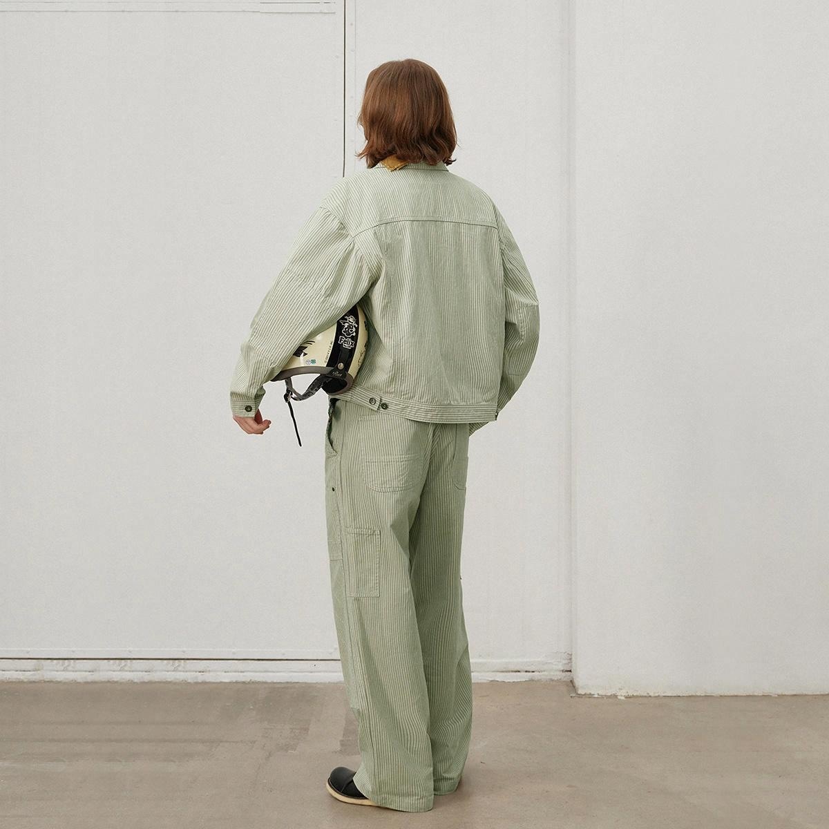 714Street Vintage Workwear Jacket Green Stripes — фото 4