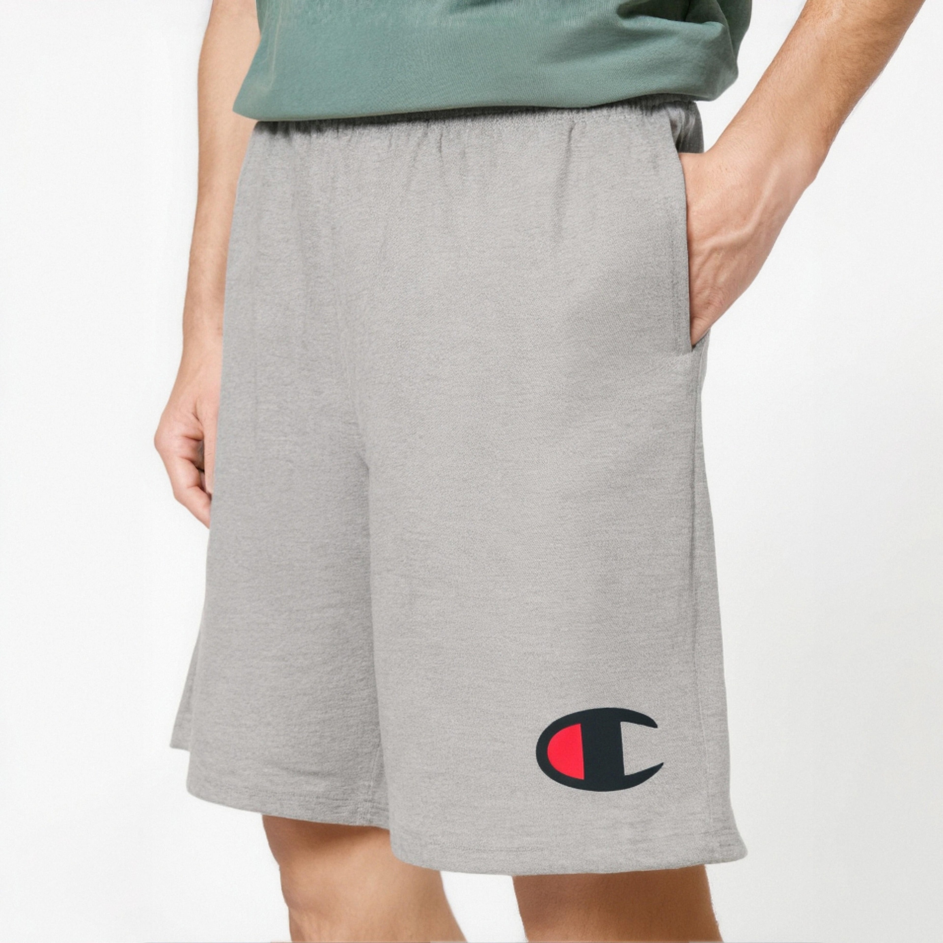 Champion Logo Print Shorts Light Grey — фото 4