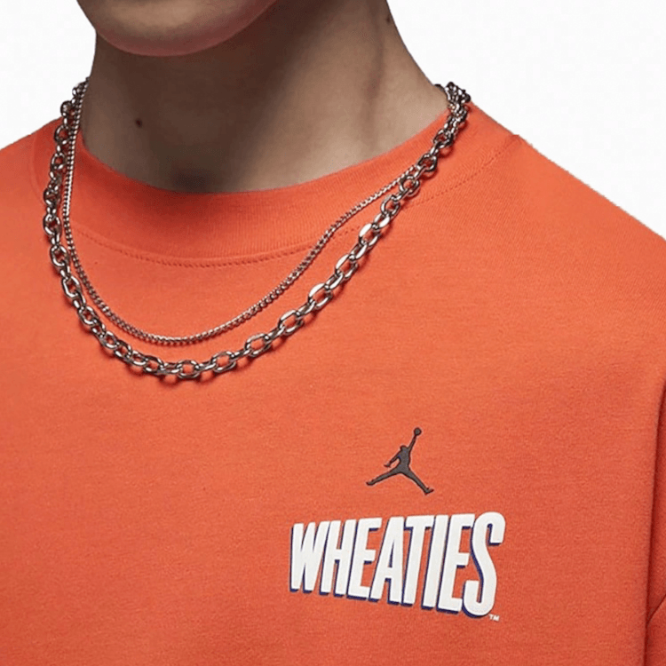 Jordan Logo Crewneck T-Shirt Orange — фото 4