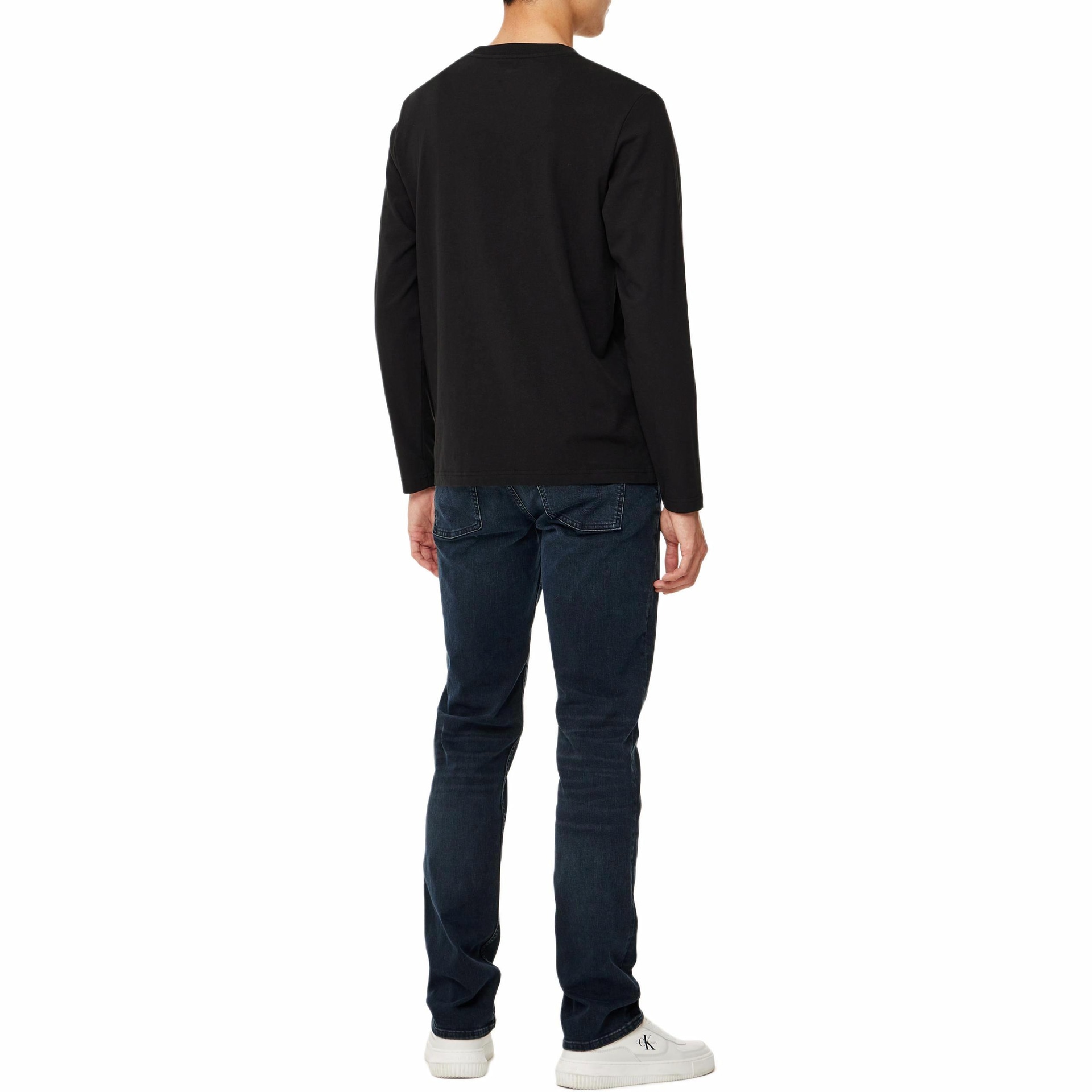 Calvin Klein Logo Crewneck Long Sleeve Tee Black — фото 6