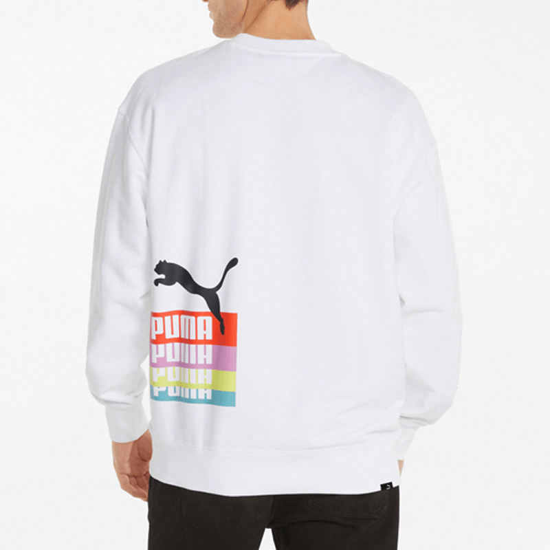 Puma Logo Crewneck Sweatshirt White — фото 3
