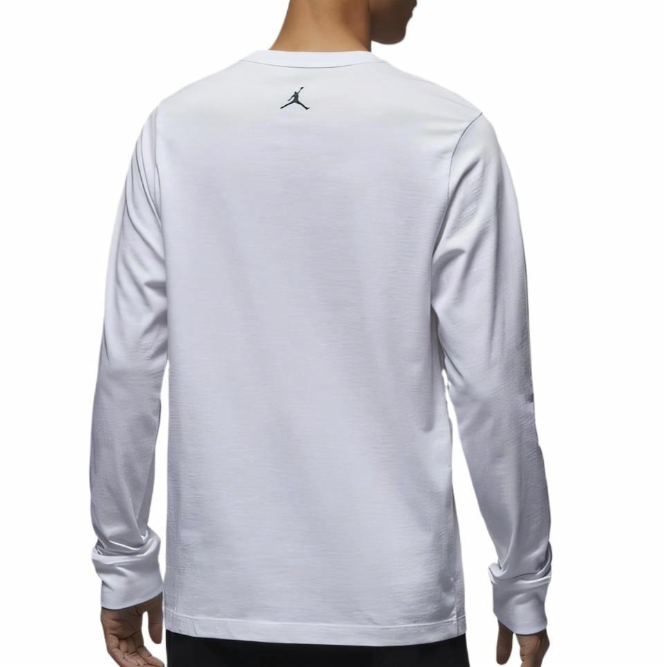 Jordan Crewneck Long Sleeve Tee White Black — фото 6