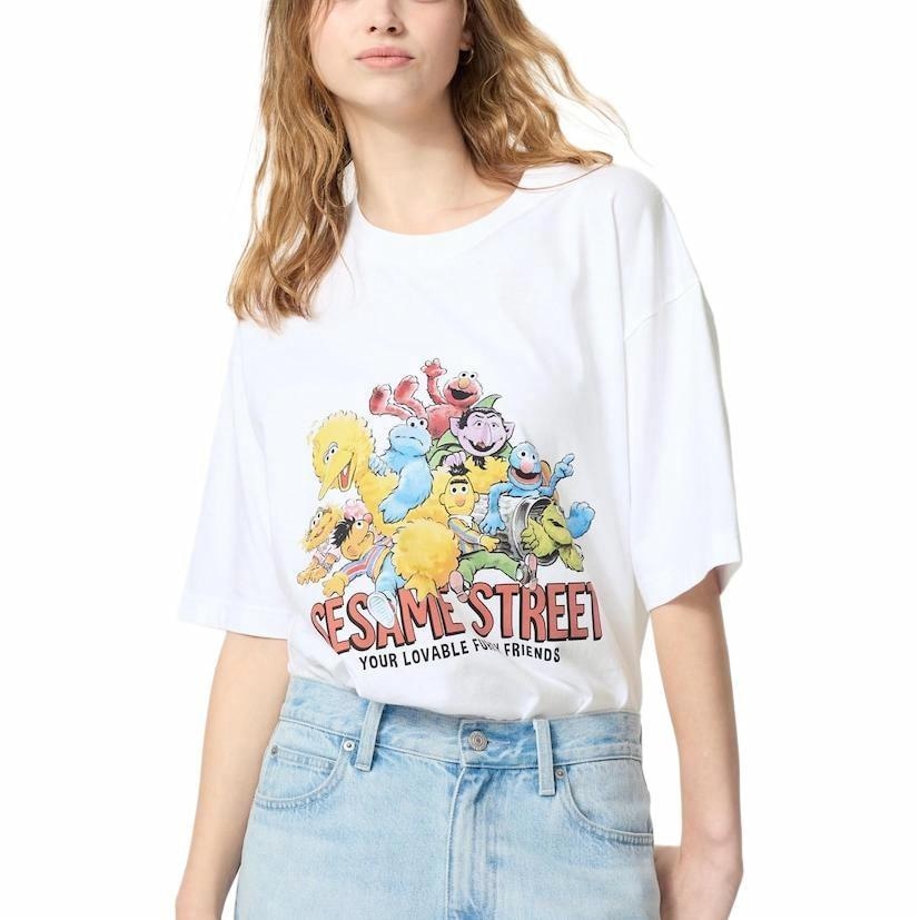 Uniqlo x Sesame Street SS25 T-Shirt White — фото 2