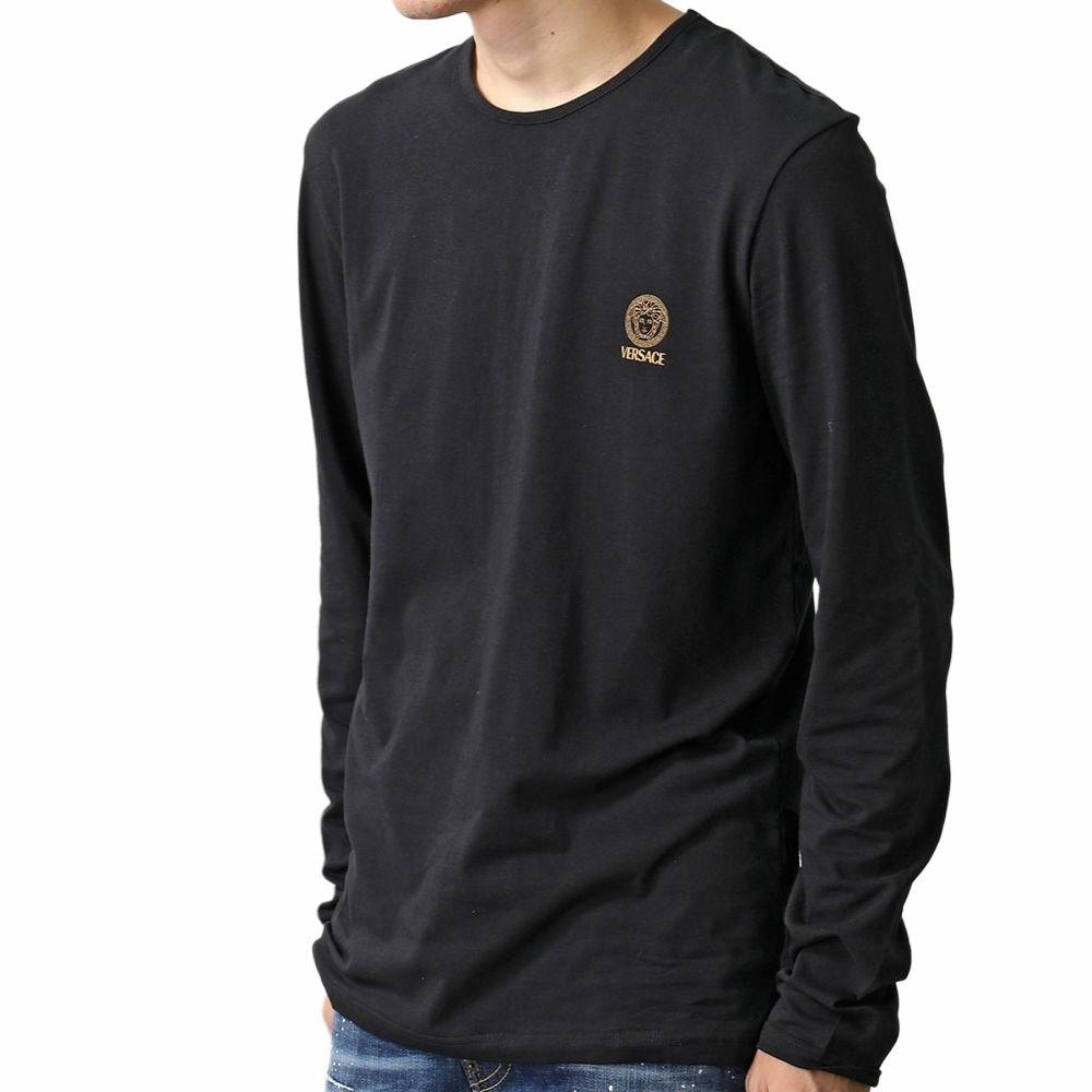 Versace Logo Crewneck Long Sleeve Tee Black — фото 3
