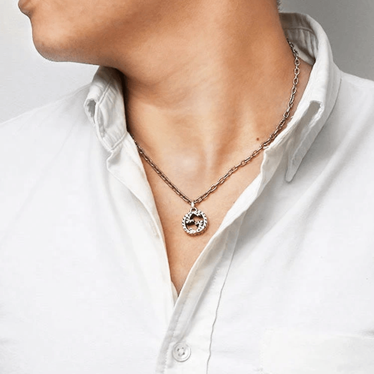 Gucci Interlocking G Silver Necklace — фото 2