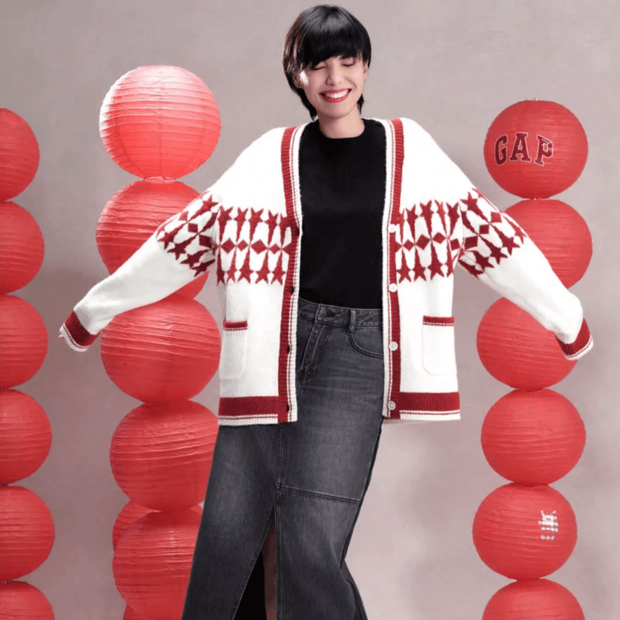 Gap x 8ON8 Colorblock V-Neck Cardigan — фото 2