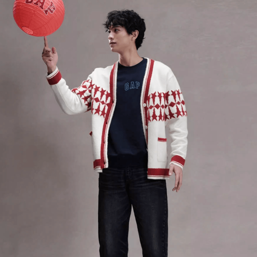 Gap x 8ON8 Colorblock V-Neck Cardigan — фото 3