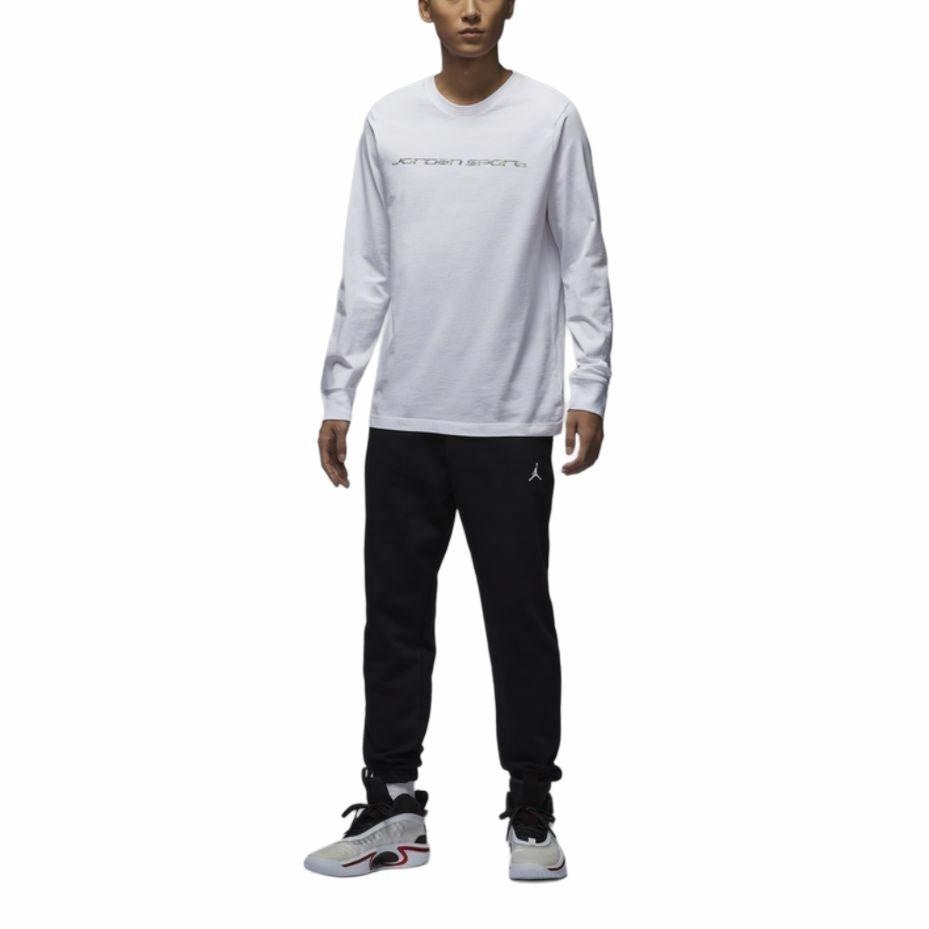 Jordan Crewneck Long Sleeve Tee White Black — фото 5
