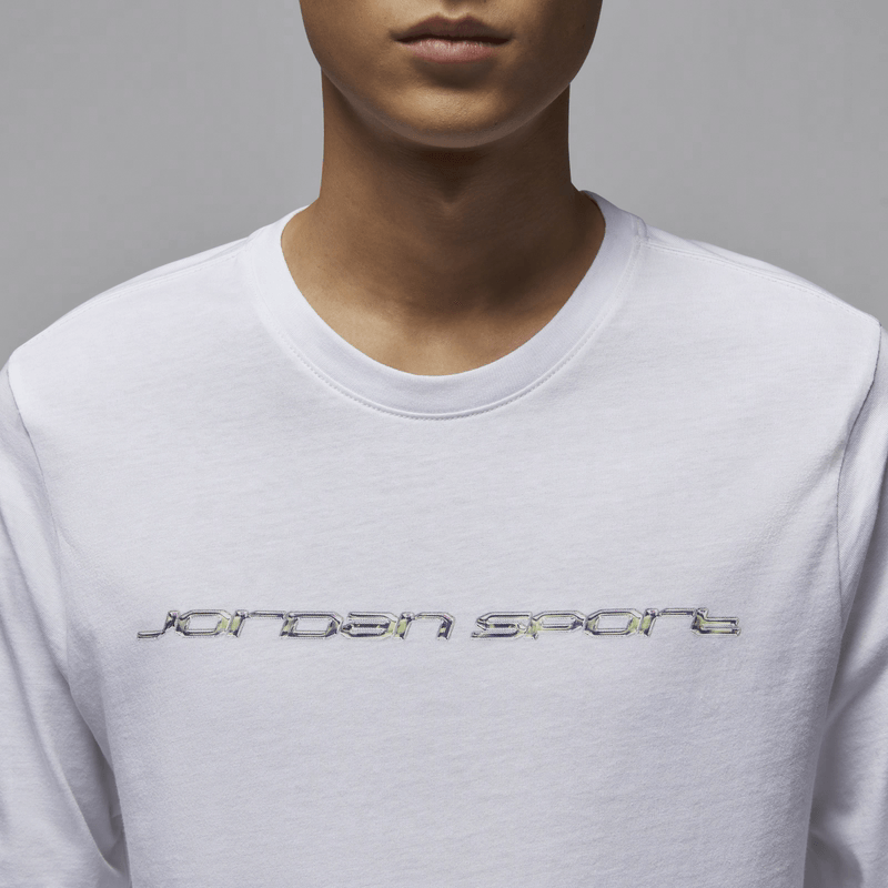 Jordan Crewneck Long Sleeve Tee White Black — фото 3