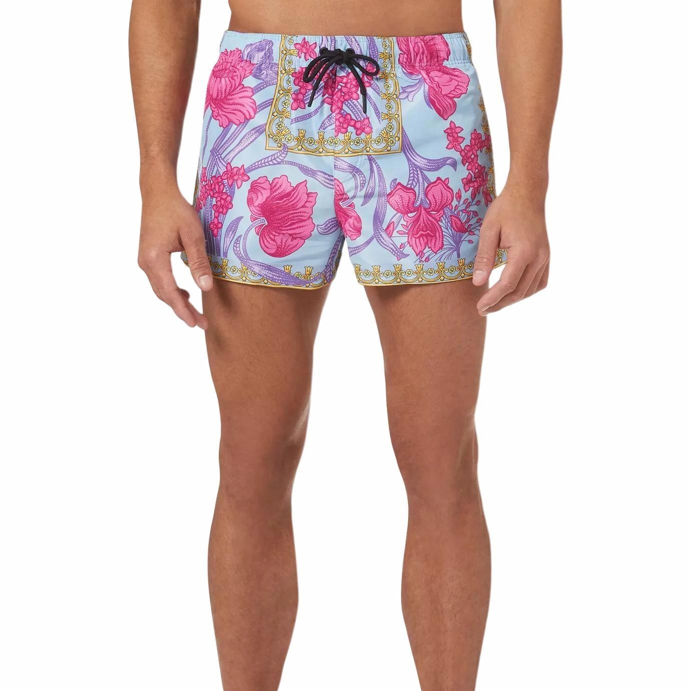 Versace SS22 Floral Swim Shorts Pink — фото 2