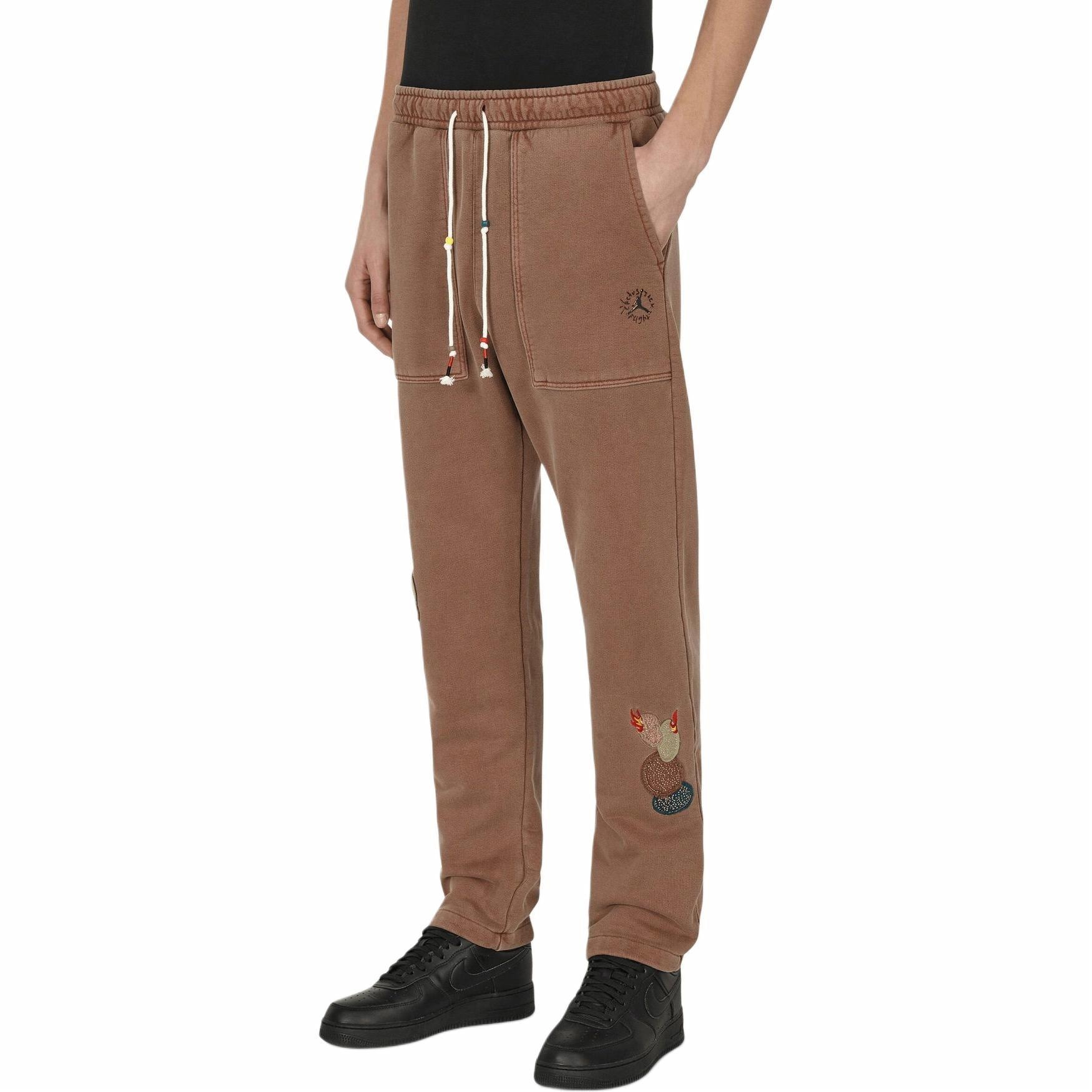 Jordan x Travis Scott Fleece Pants Brown — фото 3