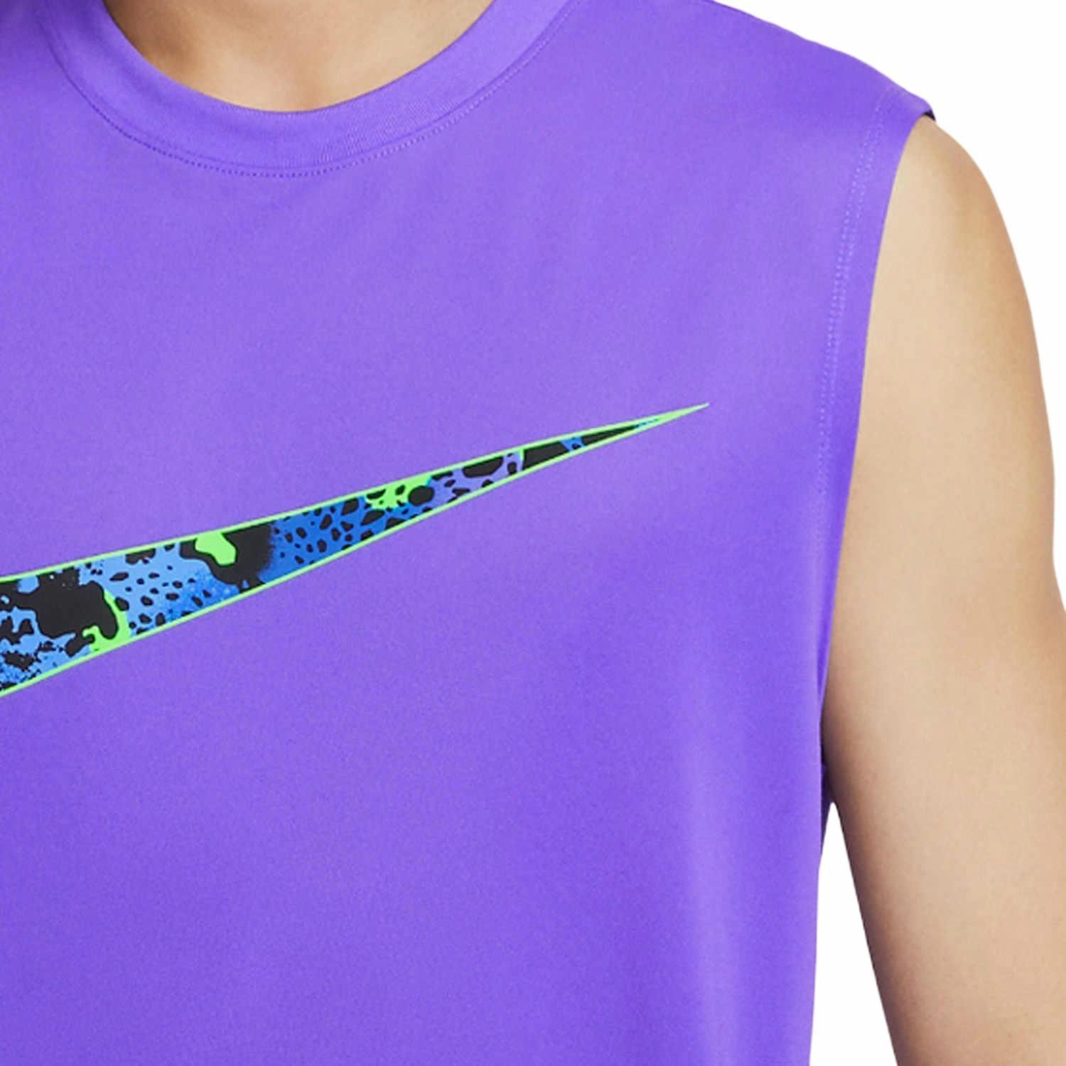 Nike Dri-FIT Logo Sleeveless Basketball Jersey Purple — фото 2