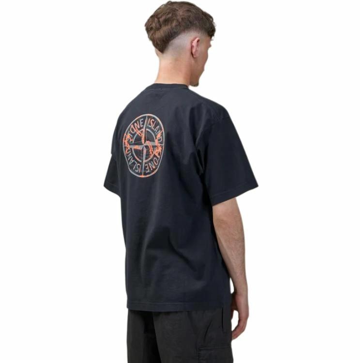 Stone Island Logo Print T-Shirt Black — фото 8
