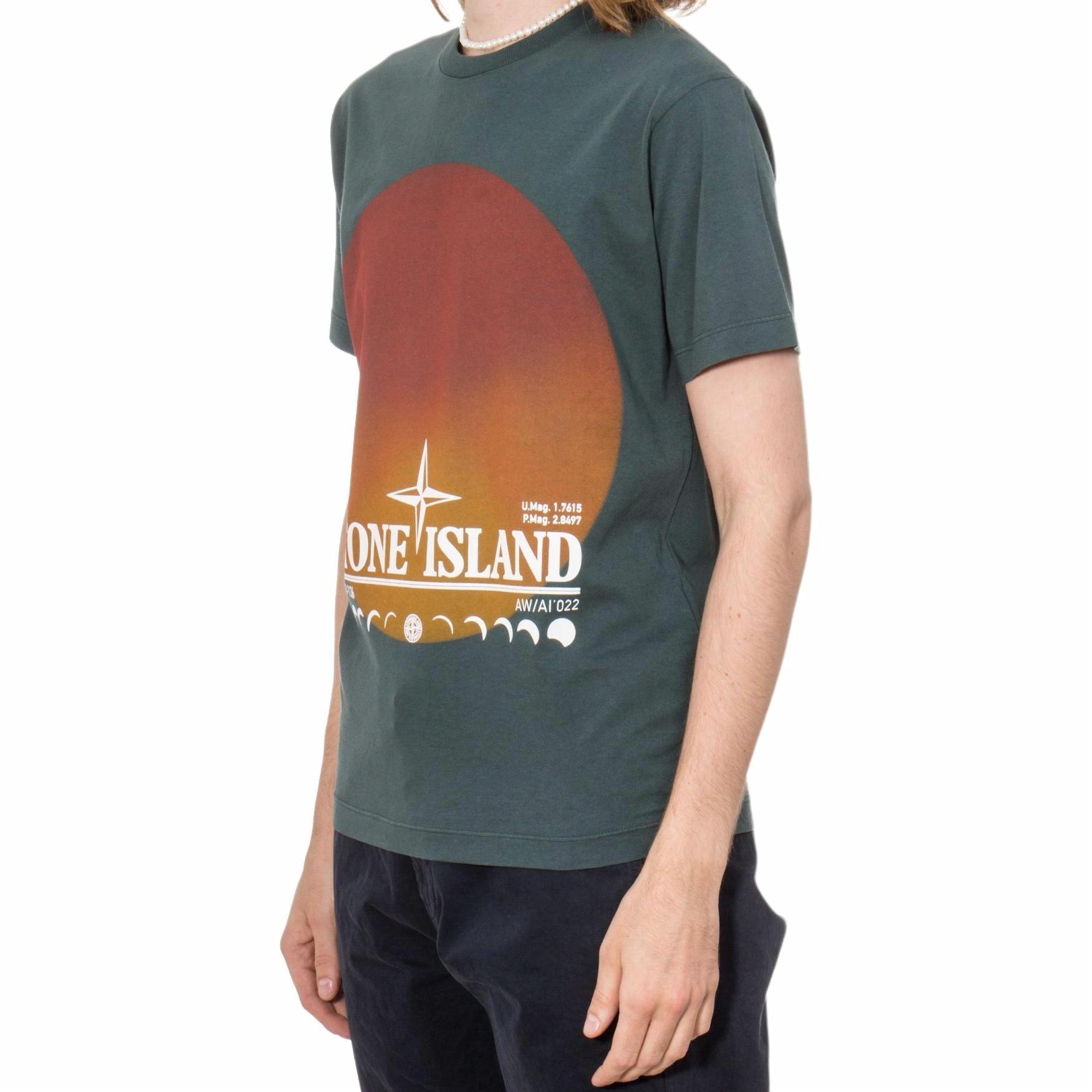 Stone Island FW22 Sunset Print T-Shirt Green — фото 3