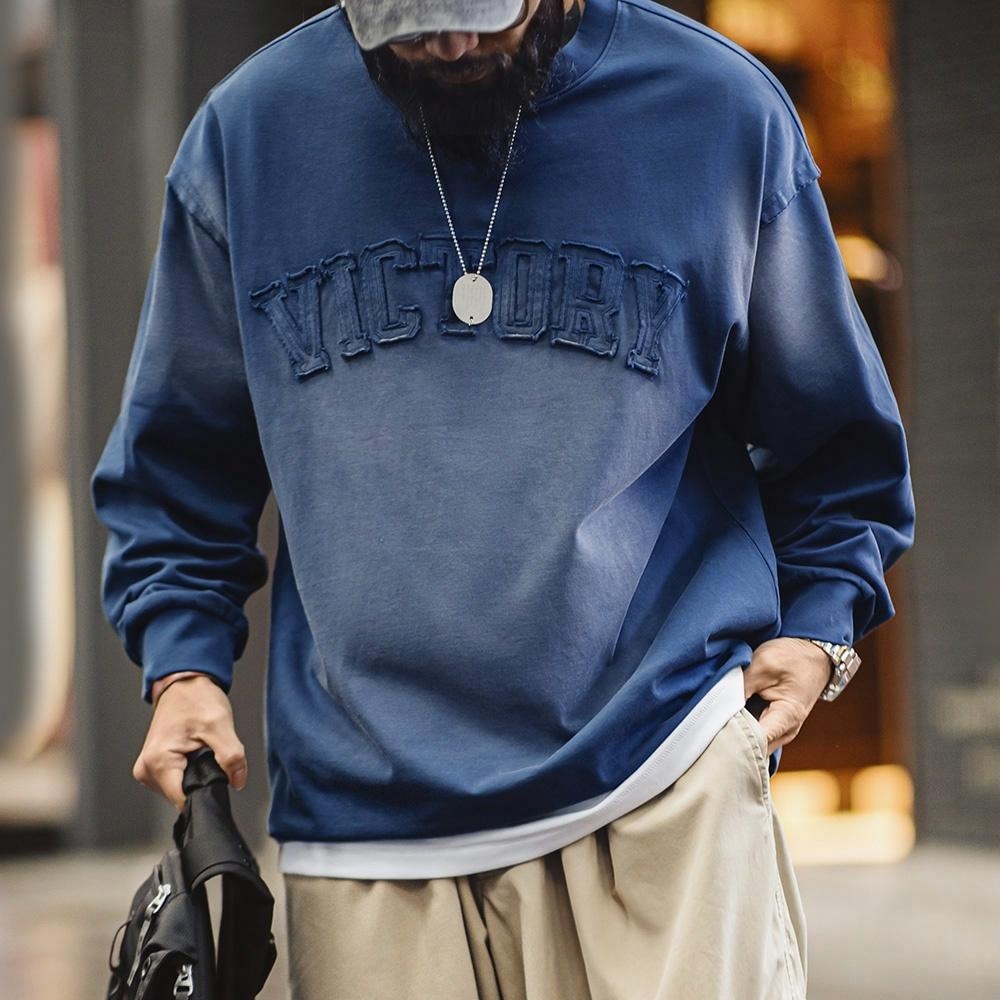 Maden Retro Letter Patch Sweatshirt — фото 9