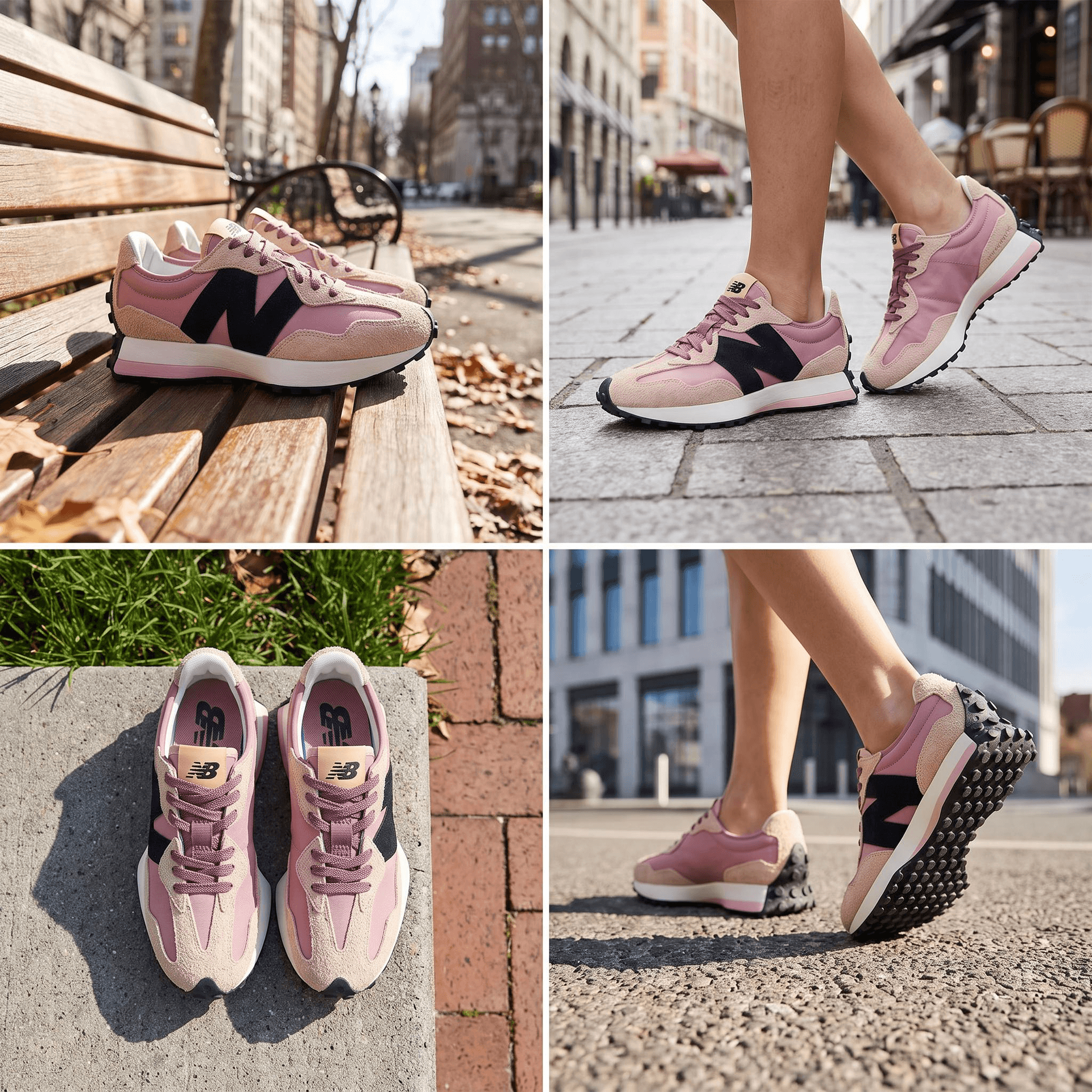 New Balance 327 Pink Black — фото 1