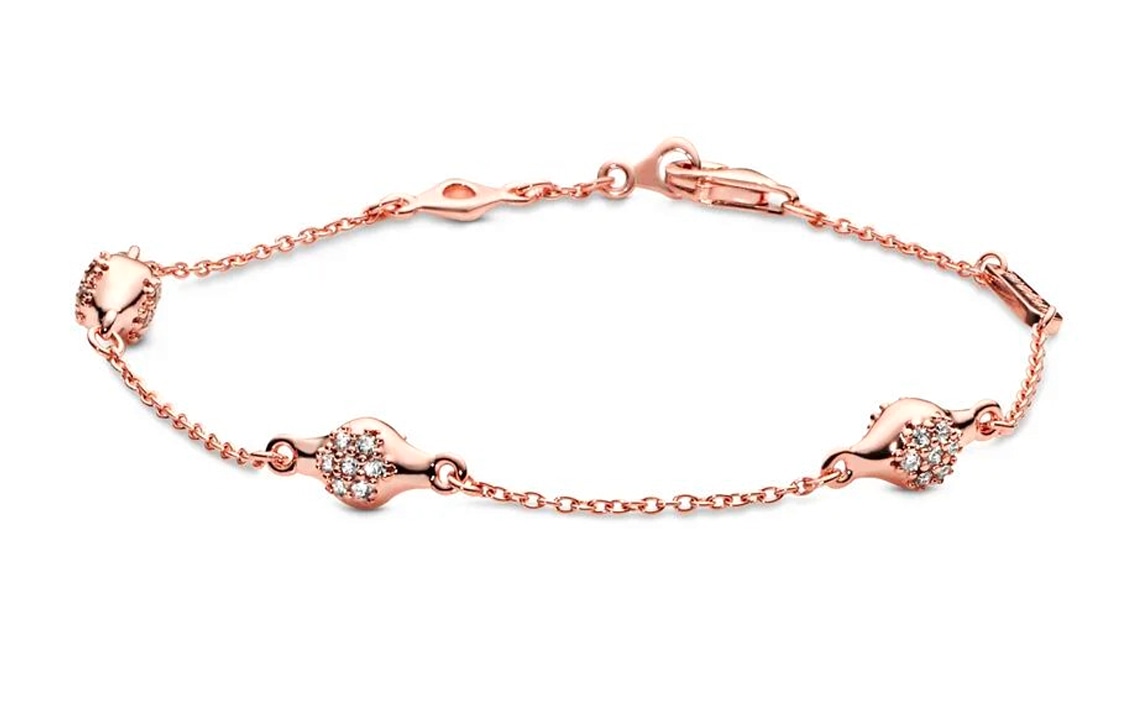 Pandora/潘多拉 Pandora Pavé Modern LovePods Bracelet Rose Gold