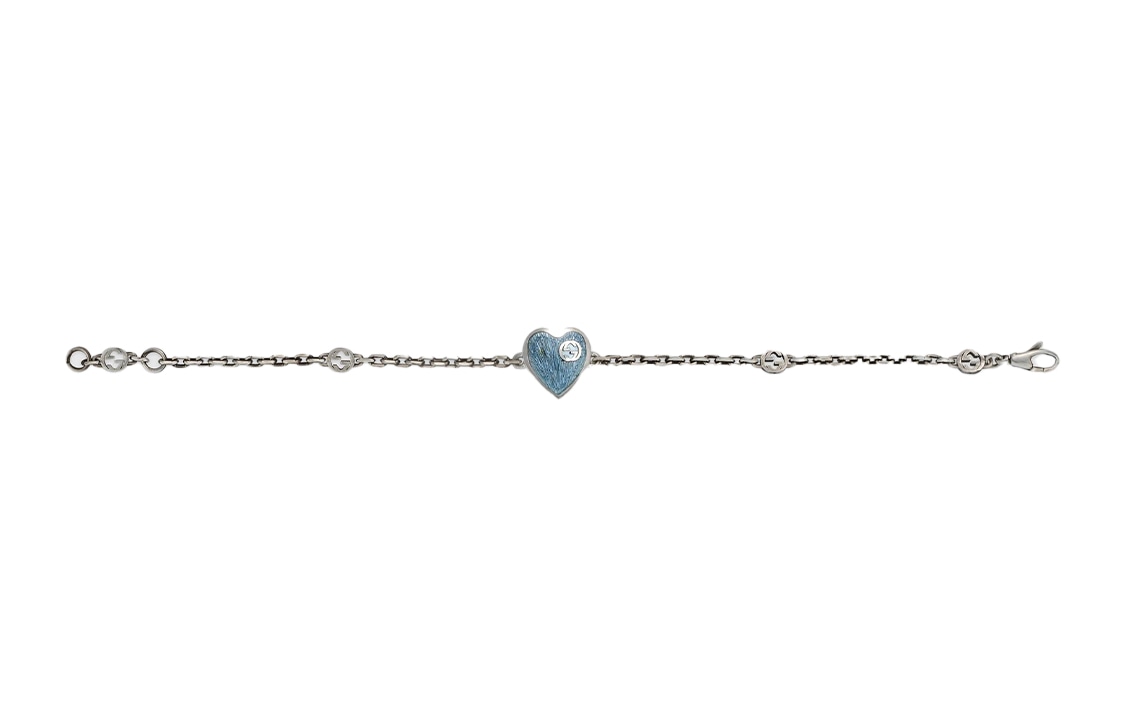 Gucci Interlocking Double G Enamel Bracelet Light Blue — фото 1