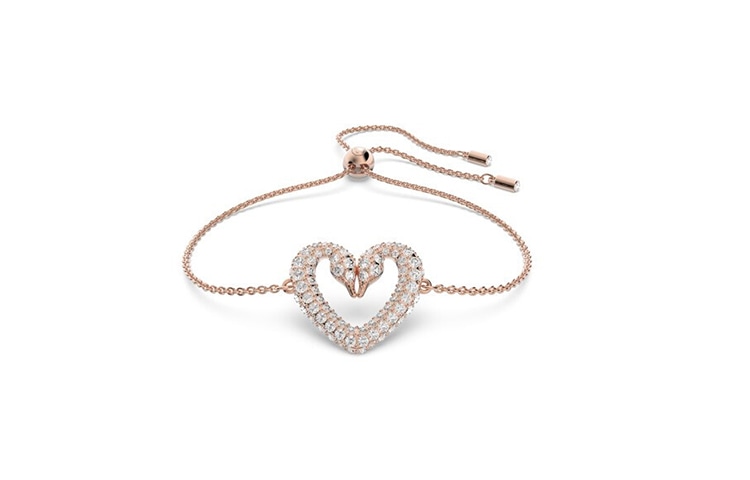 Swarovski/施华洛世奇 Swarovski Swan Heart Bracelet Rose Gold