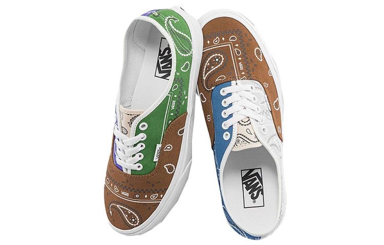 Vans Authentic Paisley Brown Green — фото 8