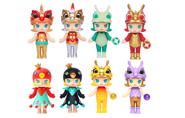 Pop Mart Molly New Year 2018 Series Limited Four Divine Beasts Blind Box Set of 8 — фото 1