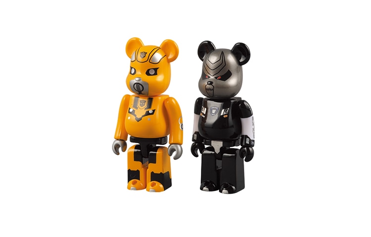 BE@RBRICK BERBRICK TRANSFORMERS BUMBLEBEE +BARRICADE 2 7.5cm