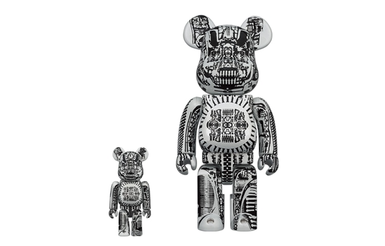 BE@RBRICK H.R. Giger Alien White Chrome