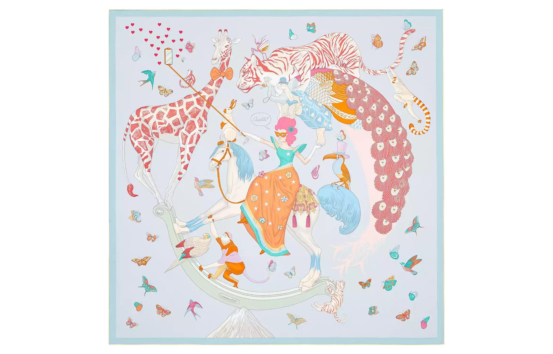 HERMES/爱马仕 Hermes Dynamic Share Scarf Light Blue