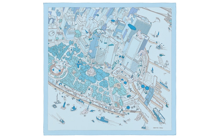 HERMES/爱马仕 Hermes Silk Scarf Blue