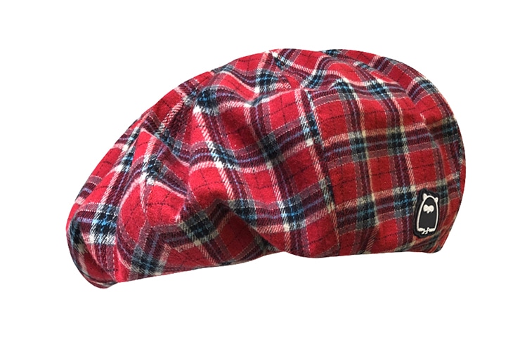 白卷BAIJUAN Bai Juan Beret Cloud Plaid