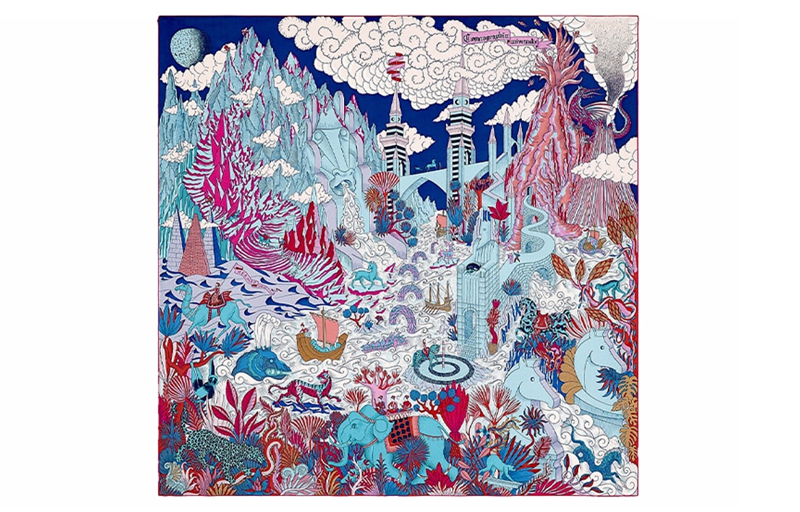 HERMES/爱马仕 Hermes Cosmos Scarf Purple